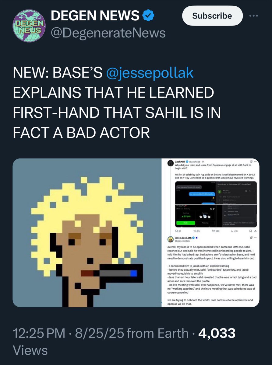 ZachXBT questioning Jesse Pollak's engagement with Sahil Arora