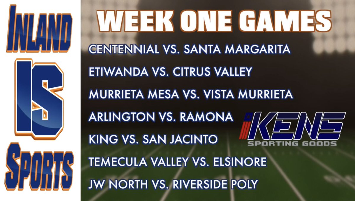 The Inland_Sports Show (@inland_sports) on Twitter photo ๐ Hereโs some of the top Week One match-ups; including the season opener for Citrus Valley as the Blackhawks host Etiwanda! ๐ Hereโs some of the top Week One match-ups; including the season opener for Citrus Valley as the Blackhawks host Etiwanda!
