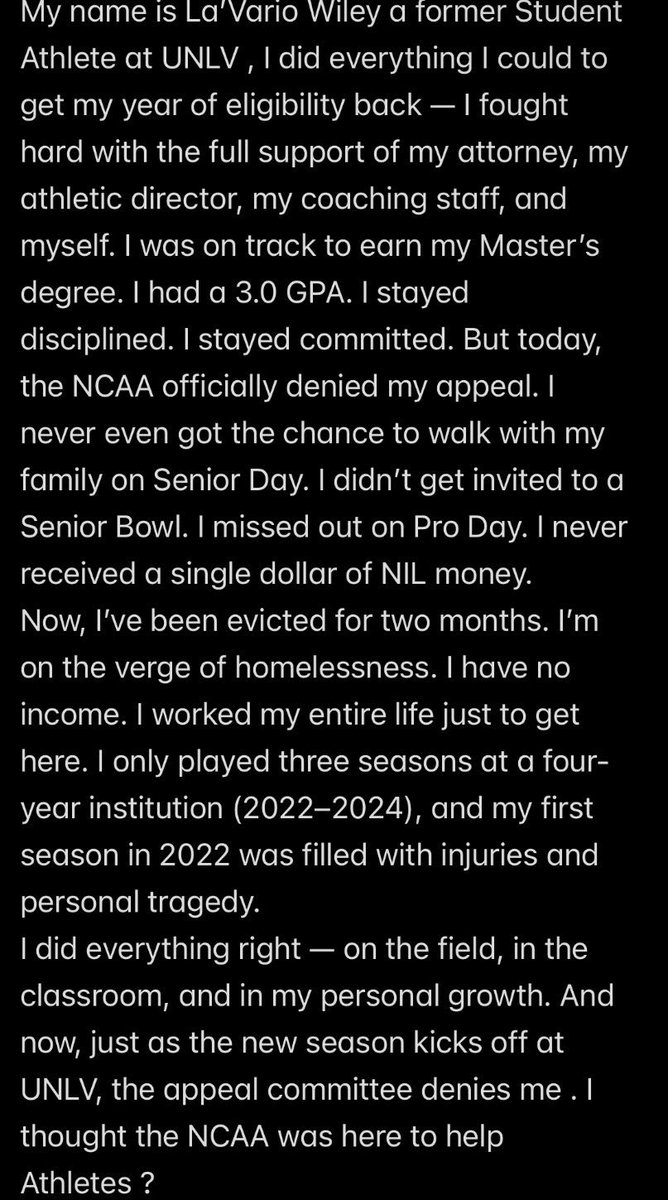 <a href="/NCAA/">NCAA</a> <a href="/LincolnRiley/">Lincoln Riley</a> <a href="/JUCOFFrenzy/">JUCO Football Frenzy</a> <a href="/NCAAFootball/">NCAA Football</a> <a href="/CharlieBakerMA/">Charlie Baker</a> 
<a href="/UNLVathletics/">UNLV Athletics</a>