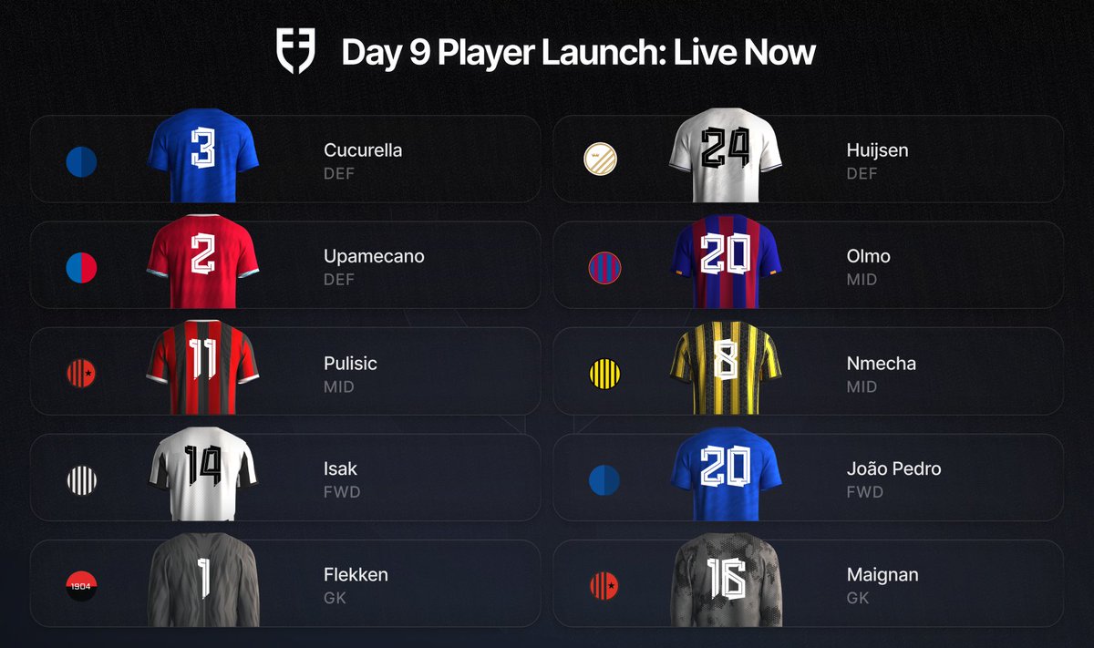 footballdotfun's tweet image. And they're live! Who are you most excited to add to your squad?