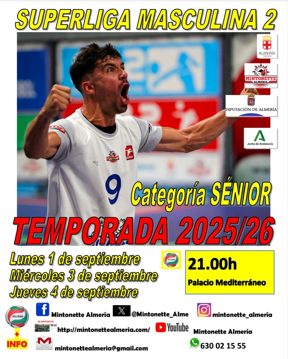Nueva temporada luchando en la SUPERLIGA 2.
Nueva temporada formando jugadores en la submáxima categoría masculina.
<a href="/PMDAlmeria/">PMD Almería</a> 
<a href="/dipalme_almeria/">Diputación Almería</a> 
<a href="/AndaluciaJunta/">Junta de Andalucía</a>