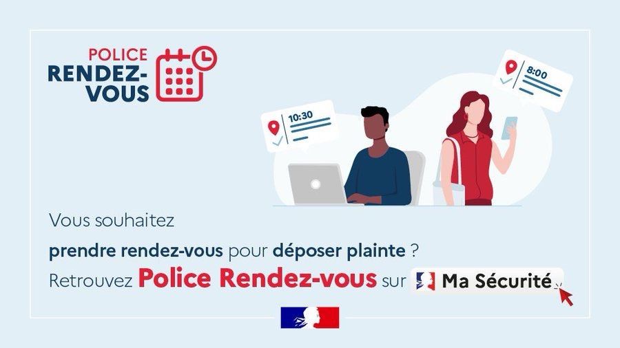 #MaSécurité | Le dispositif “Police Rendez-vous” est disponible partout en 🇫🇷 (y compris en outre-mer)
✔️ Prenez RDV en ligne 24/7 pour déposer plainte, signaler un fait ou récupérer un document.
➕ 110 771 RDV déjà enregistrés 📊

🔗 police-nationale.interieur.gouv.fr/actualite/poli…