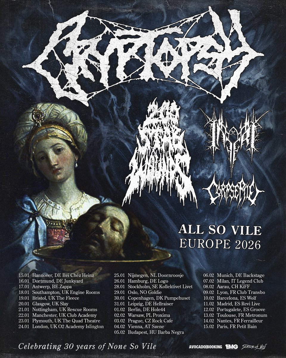 200 STAB WOUNDS (@200stabwounds) on Twitter photo EUROPE/UK - we return in January! 
30 years of None So Vile. That’s longer than most of us have been alive. Thanks for bringing us along for the ride, boys! 
CRYPTOPSY
200 STAB WOUNDS
INFERI
CORPSE PILE EUROPE/UK - we return in January! 
30 years of None So Vile. That’s longer than most of us have been alive. Thanks for bringing us along for the ride, boys! 
CRYPTOPSY
200 STAB WOUNDS
INFERI
CORPSE PILE