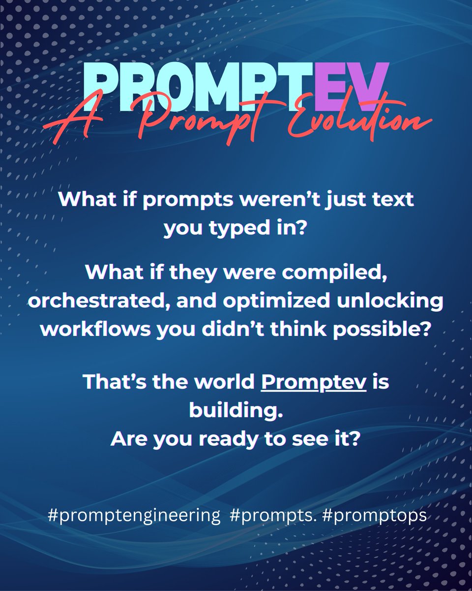 promptevai's tweet image. Prompts are only the beginning.
What if they could orchestrate everything?
#Promptev #NextBigThing #PromptEngineering #Prompts
