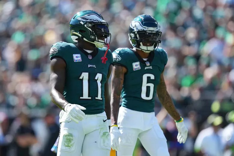 TEN (!!!!) Eagles players made ESPN’s Top 100 list:

🏈 No. 92: Cooper DeJean
🏈 No. 84: Landon Dickerson
🏈 No. 81: Quinyon Mitchell
🏈 No. 41: Zack Baun 
🏈 No. 38: Jalen Hurts
🏈 No. 26: A.J. Brown
🏈 No. 23: Jordan Mailata
🏈 No. 18: Jalen Carter 
🏈 No. 17: Saquon Barkley
🏈