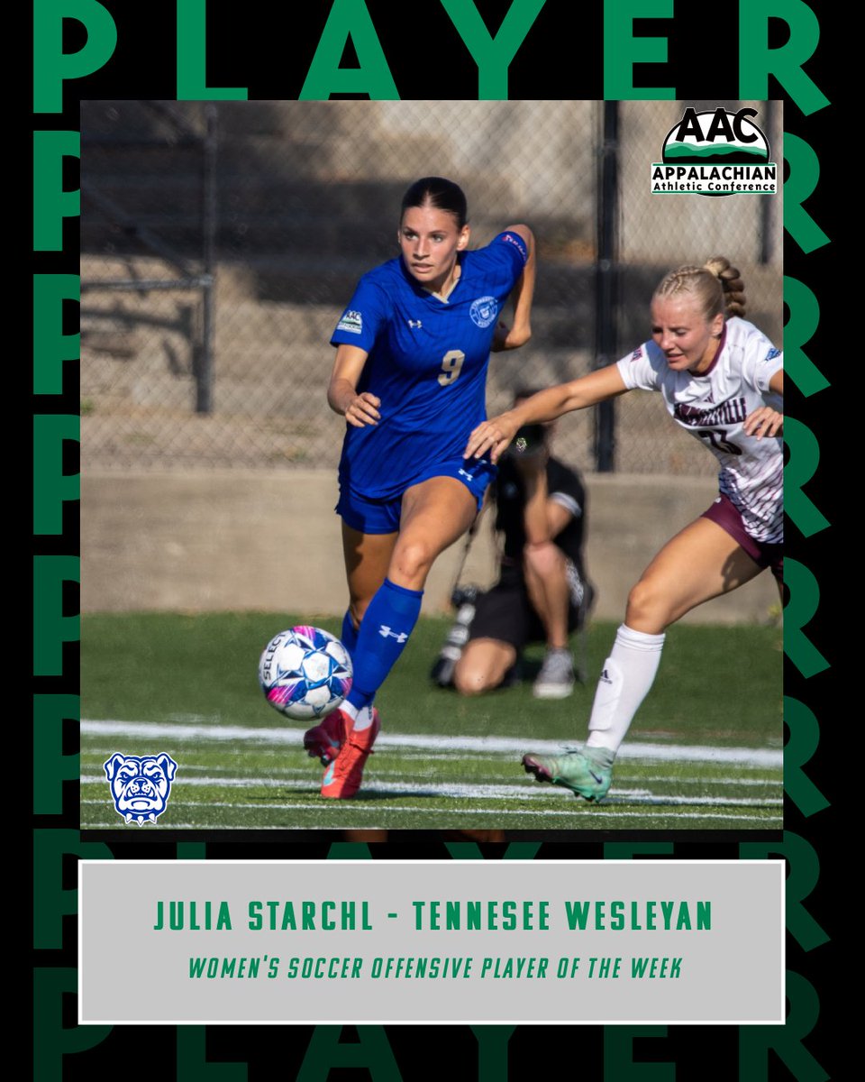 AAC Sports (@aacsports) on Twitter photo ⚽️WSOC POTWS⚽️
Congrats to Emily Robinson of <a href="/MilliganBuffs/">Milligan University Athletics</a> and Julia Starchl of <a href="/twbulldogs/">TWU Bulldogs</a> on being named the #AACWSOC Players of the Week
➡️ bit.ly/4m3N2yt
#NAIAWSoccer | #ProudToBeAAC | #TheRightWayToPlay ⚽️WSOC POTWS⚽️
Congrats to Emily Robinson of <a href="/MilliganBuffs/">Milligan University Athletics</a> and Julia Starchl of <a href="/twbulldogs/">TWU Bulldogs</a> on being named the #AACWSOC Players of the Week
➡️ bit.ly/4m3N2yt
#NAIAWSoccer | #ProudToBeAAC | #TheRightWayToPlay
