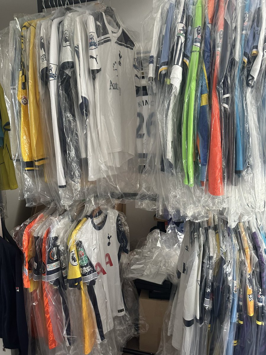 Getting there put my rail together today still a way to go for my match worn issued shirts #COYS #THFC shirt 👕