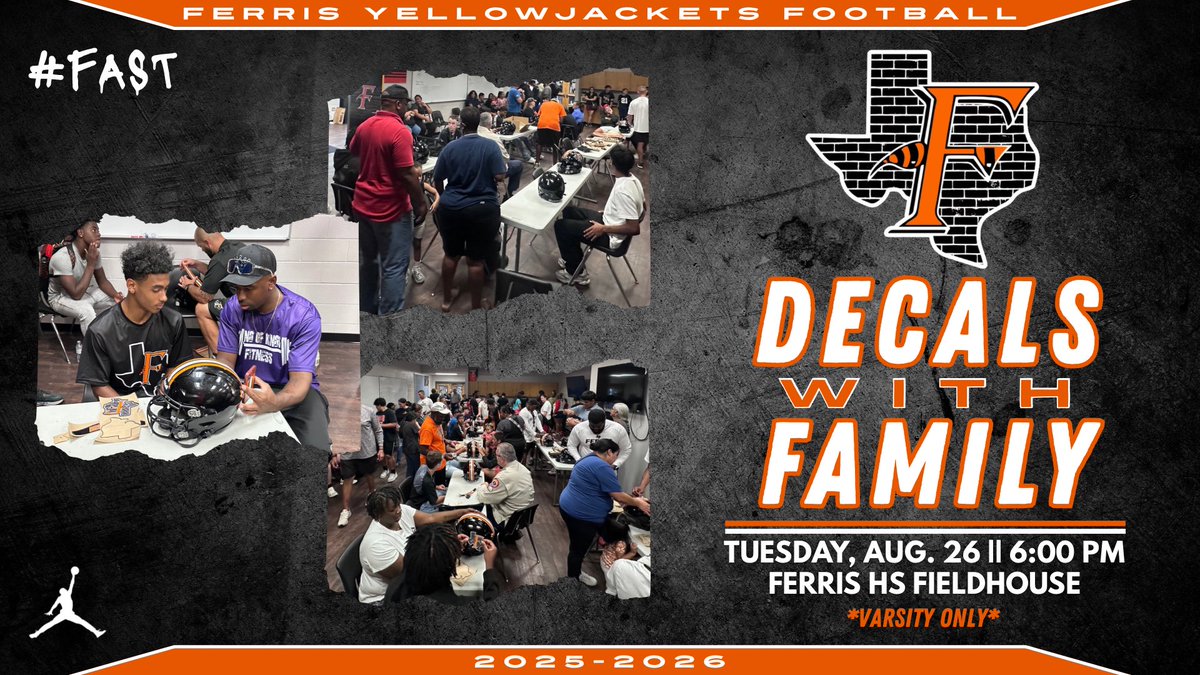 Ferris Football (@ferrisfb_) on Twitter photo Join us tomorrow evening, itβs almost that time! π β«οΈ π
Information β¬οΈ
<a href="/JacketNationFHS/">Ferris Yellowjackets Athletics</a> <a href="/ferrisallsports/">Ferris All Sports Club</a> <a href="/FerrisISD/">Ferris ISD</a> <a href="/castillo_ac/">Tonycastillo</a> Join us tomorrow evening, itβs almost that time! π β«οΈ π
Information β¬οΈ
<a href="/JacketNationFHS/">Ferris Yellowjackets Athletics</a> <a href="/ferrisallsports/">Ferris All Sports Club</a> <a href="/FerrisISD/">Ferris ISD</a> <a href="/castillo_ac/">Tonycastillo</a>