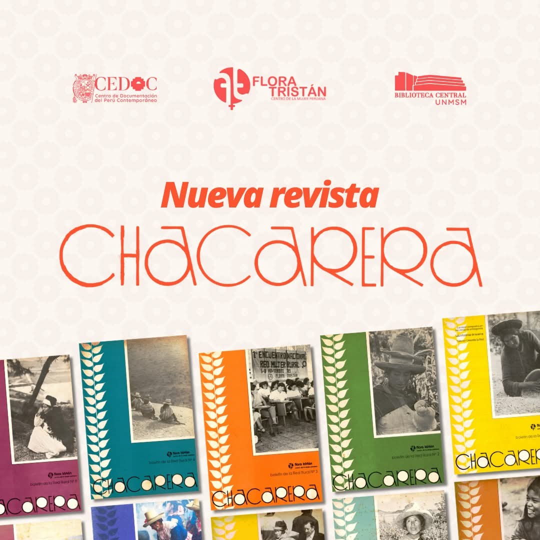 cedoc_unmsm's tweet image. 📣[YA DISPONIBLE LA NUEVA REVISTA CHACARERA]

Hoy, gracias a un convenio con el CMP Flora Tristán, el CEDOC conserva y difunde su colección completa como testimonio de resistencia y lucha.

🖥️Visita la revista Chacarera en: cedoc.sisbib.unmsm.edu.pe/biblioteca-dig…