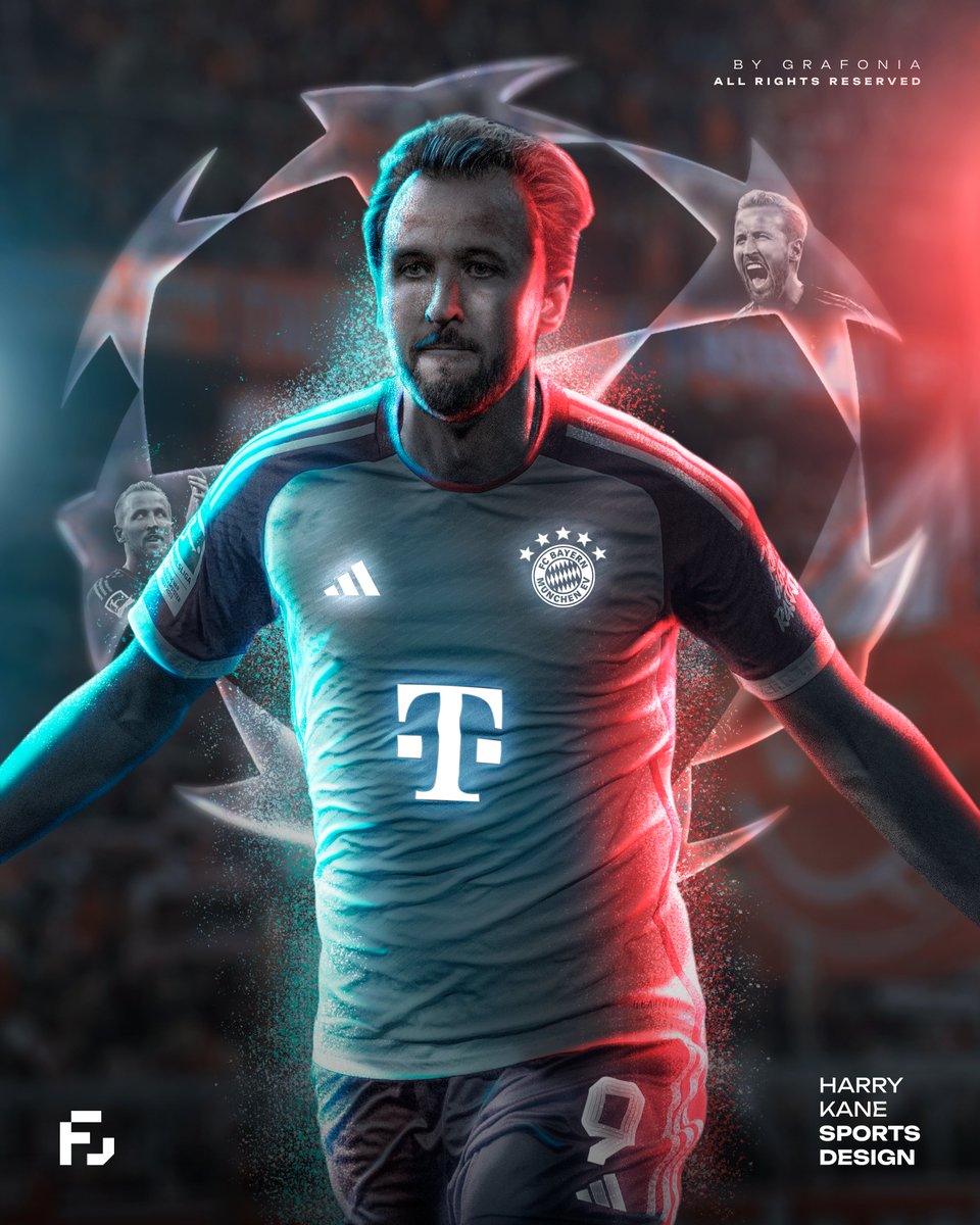 grafoniadg's tweet image. Epic lighting, Blue and red lights merge.🔵🔴💡
Futuristic style. 🤖
Champions League. ⚽🏆
#HarryKane #UCL #DesignPower #FootballArt #BayernMunich