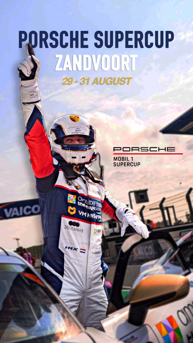 Charreljalving's tweet image. Ook weer een first, social design maken voor een Dutch Grand GP support race! Niels Langeveld maakt dit weekend zijn debuut in de Porsche Supercup op Circuit Zandvoort 😇🙌🏻