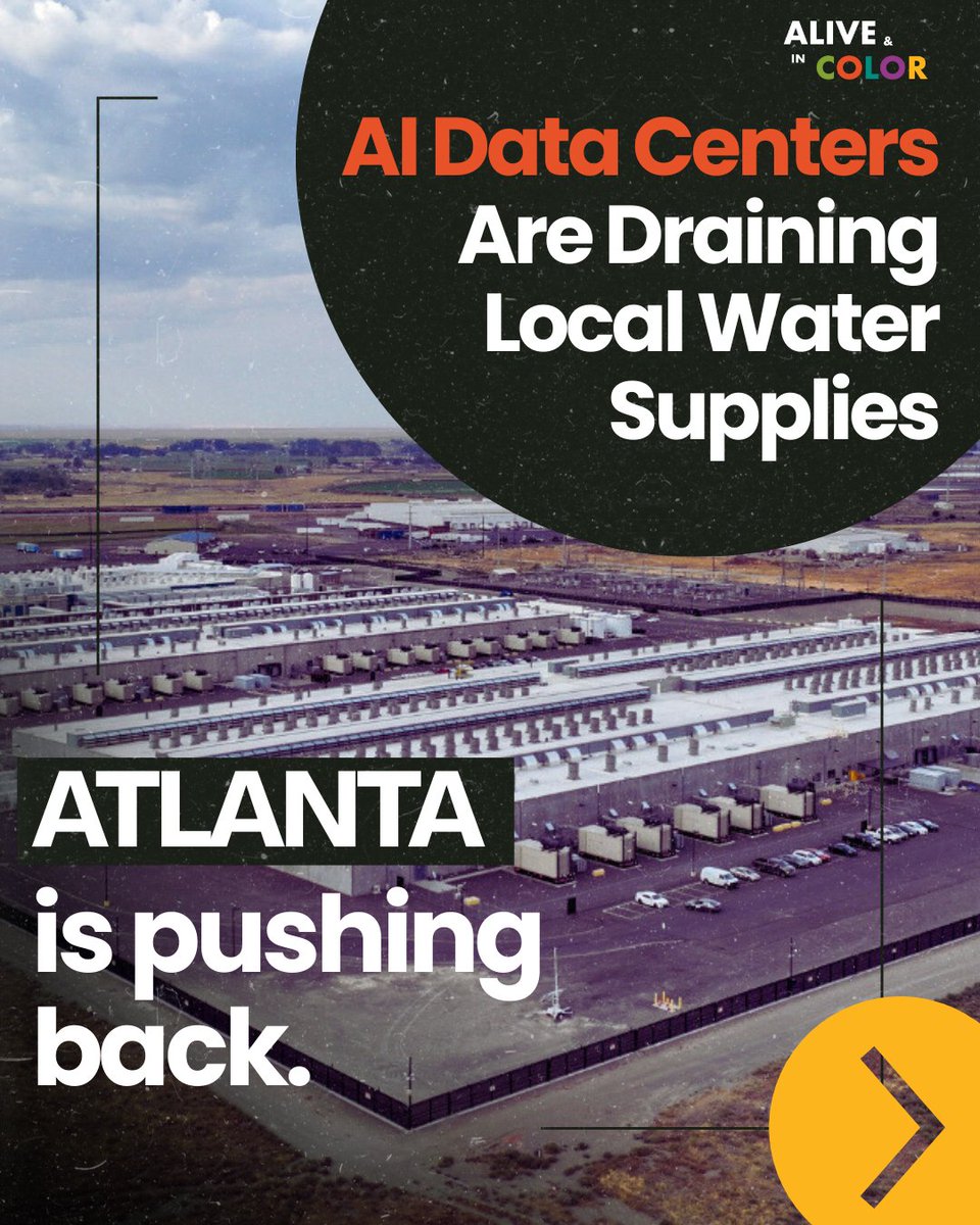 AliveAndInColor's tweet image. Every time you ask an AI tool to write, draw, or explain something, it triggers activity in a data center, and drains a resource we can’t afford to waste: water. 💧

Read more about how #Atlanta is pushing back: atlantanewsfirst.com/2025/06/04/atl…

#WorldWaterWeek
