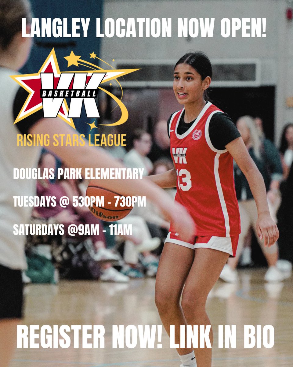 Registration for VK Rising Stars League-Langley is now open! 

This league is for girls, grades 4-7,  at all skill levels looking to work on their game. 

Link in bio for info and registration

Stay tuned for more locations
