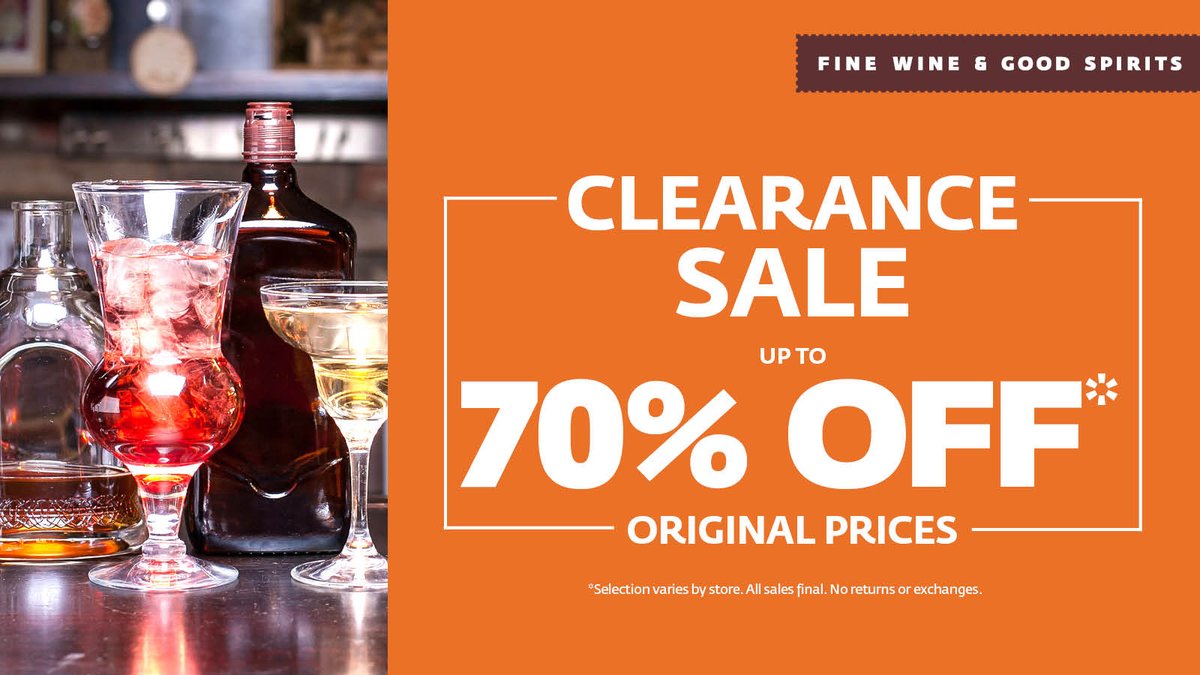 Stock up and save before they're gone! Shop clearance wines, spirits, mixers and more — marked down up to 70% off. Limited quantities available, so grab your favorites now. When they’re gone, they’re gone! ow.ly/5i9l50WGIIn
