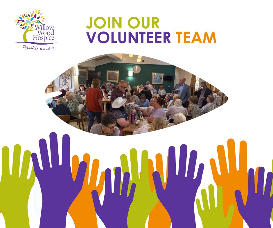 Our team of volunteers who organise and run the monthly Coffee Morning at the Hospice are looking for some help 🙏

We need an extra pair of hands to assist with some physical lifting on the first Friday of each month from 4.30pm – 6pm.

More info: willowwood.org.uk/vacancies/volu…