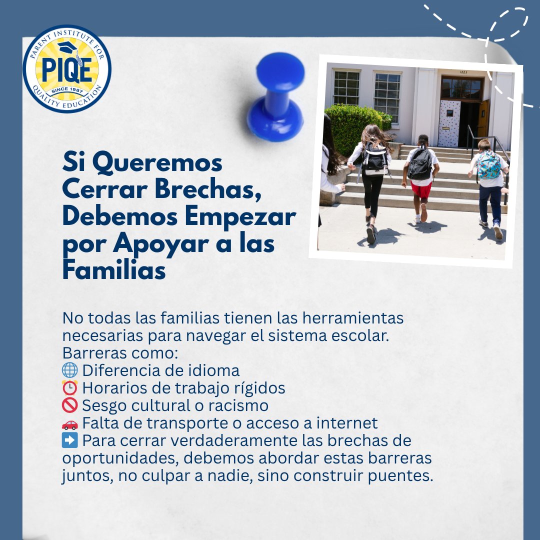 PIQEUSA's tweet image. La brecha educativa sigue siendo un problema serio en muchas comunidades menos privilegiadas. ¿Qué crees que necesitamos hacer como comunidad para ayudar a cerrarla #InvolucramientoFamiliar #CerrandoLaBrecha #Educación