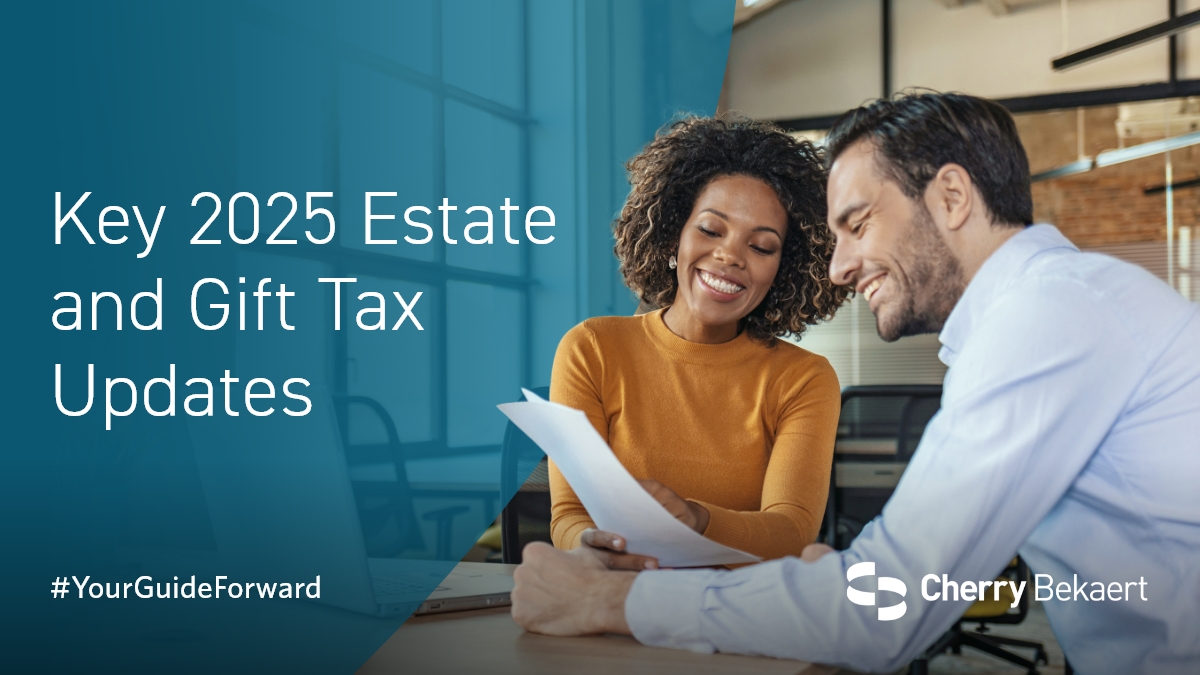 Missed our webinar on Key 2025 Estate and Gift Tax Updates? Catch up now to learn how the latest tax reform impacts planning for high-net-worth individuals, families and business owners—including the new $15M exclusion and updated strategies for trusts, deductions and charitable