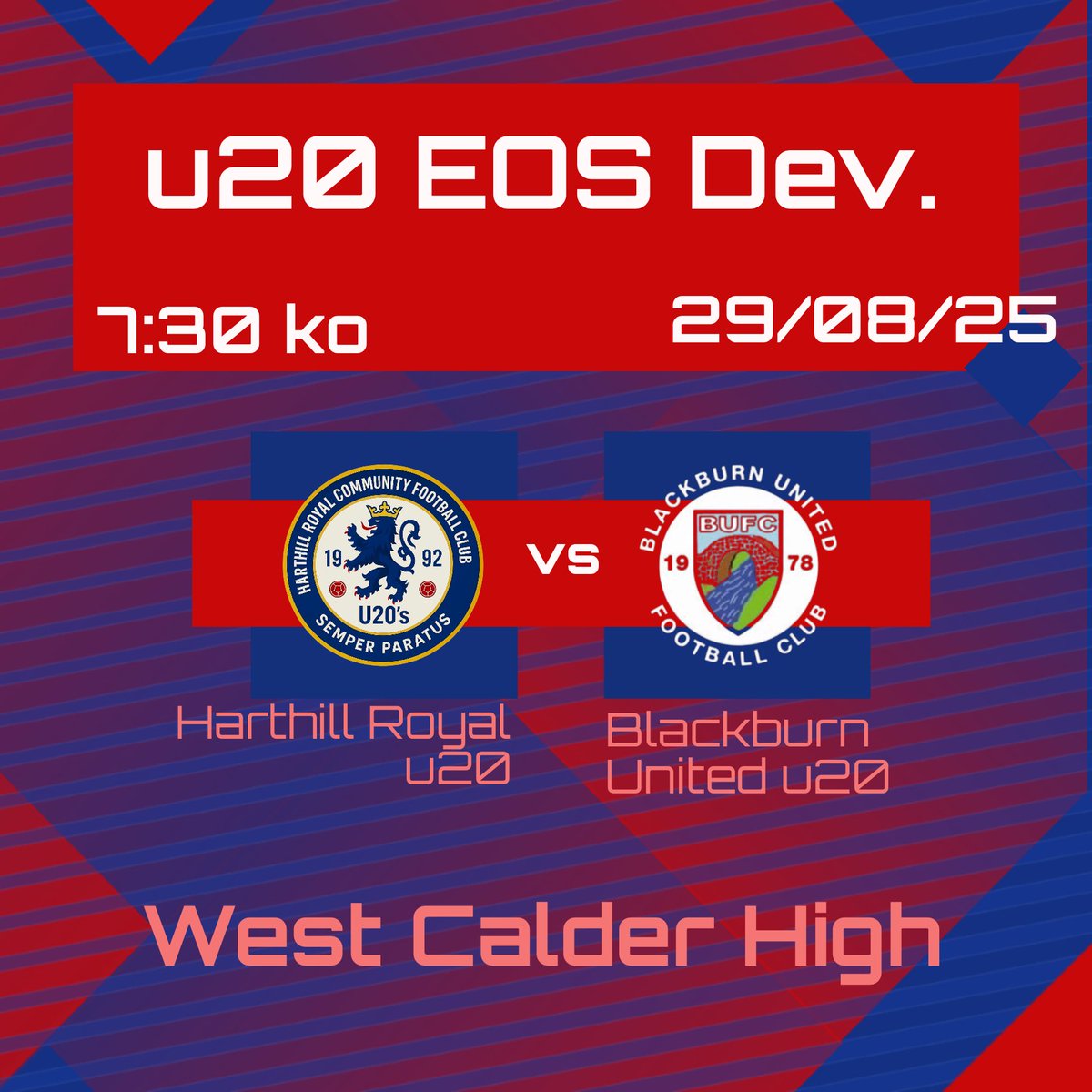 Next up for the Harthill boys…

Harthill u20’s v <a href="/U20sUnited/">Blackburn United U20s</a> 

Get along and support the boys in what promises to be a cracker…

<a href="/harthilljuniors/">Harthill Royal Juniors</a>