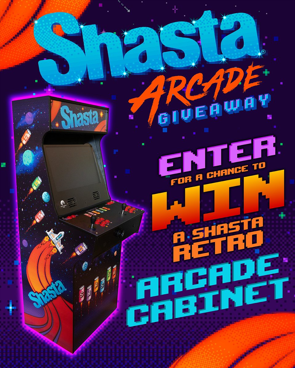 Enter for a chance to 🌟 WIN 🌟 a full-size arcade cabinet ready to play and loaded with ColecoVision classics. Add your own arcade and console games from your collection for unbeatable fun!  ⁠

🚀 Classic games. Endless fizz. You in? ENTER NOW 👉 shastapop.com/Arcade