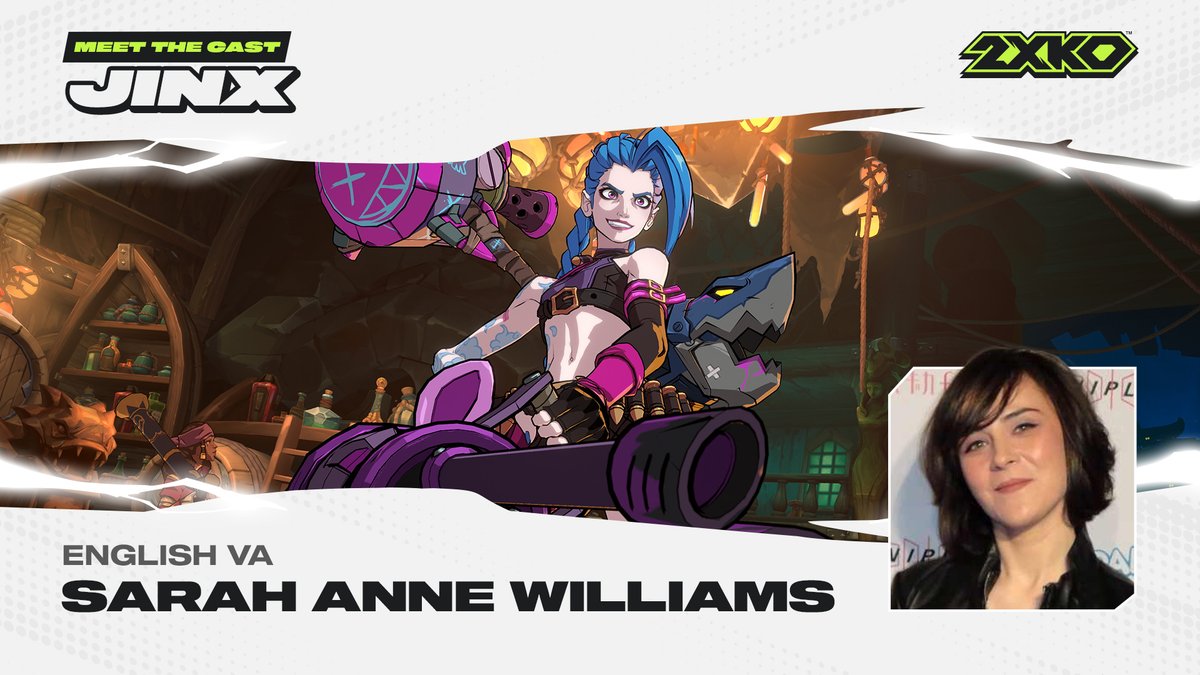2XKO (@play2xko) on Twitter photo .<a href="/SarahAnneWillia/">Sarah Anne Williams</a> brings the bullets (and hammer and rocket launcher) from @leagueoflegends to 2xko as the voice of jinx .<a href="/SarahAnneWillia/">Sarah Anne Williams</a> brings the bullets (and hammer and rocket launcher) from @leagueoflegends to 2xko as the voice of jinx