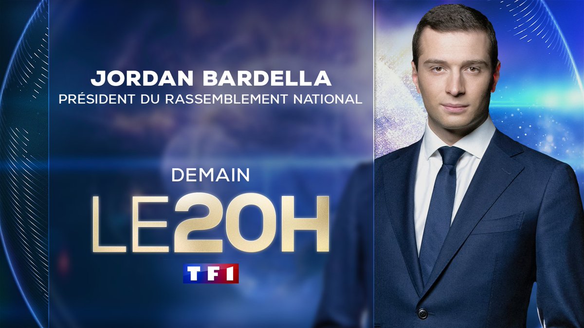 TF1Info (@tf1info) on Twitter photo 🔴Demain, mardi 26 août dans #LE20H de <a href="/TF1/">TF1</a>
🗣️Jordan Bardella (<a href="/J_Bardella/">Jordan Bardella</a>), Président du Rassemblement National (<a href="/RNational_off/">Rassemblement National</a>) sera l’invité du JT de 20H. Il répondra en direct aux questions de <a href="/GillesBouleau/">Gilles Bouleau</a> après le vote de confiance annoncé par François <a href="/bayrou/">François Bayrou</a>. 🔴Demain, mardi 26 août dans #LE20H de <a href="/TF1/">TF1</a>
🗣️Jordan Bardella (<a href="/J_Bardella/">Jordan Bardella</a>), Président du Rassemblement National (<a href="/RNational_off/">Rassemblement National</a>) sera l’invité du JT de 20H. Il répondra en direct aux questions de <a href="/GillesBouleau/">Gilles Bouleau</a> après le vote de confiance annoncé par François <a href="/bayrou/">François Bayrou</a>.