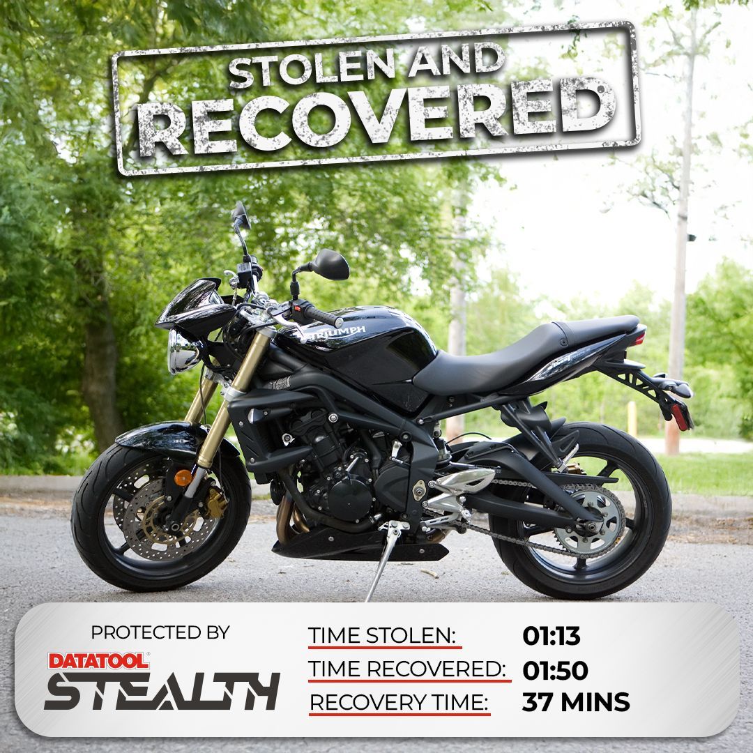 datatool's tweet image. Starting off the week with a fantastic recovery 🙌

This customer's @OfficialTriumph Street Triple was recovered by police thanks to the help of our Datatool Stealth tracker and our 24/7 Vehicle Recovery Specialist team 🔒