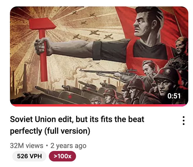 YutoTas's tweet photo. This Soviet Union edit has 32 million views for a reason.
Perfect pacing, every cut lands exactly on beat.
Feels like the kind of edit that gets recycled on TikTok. https://t.co/NI4jS6ZFHb