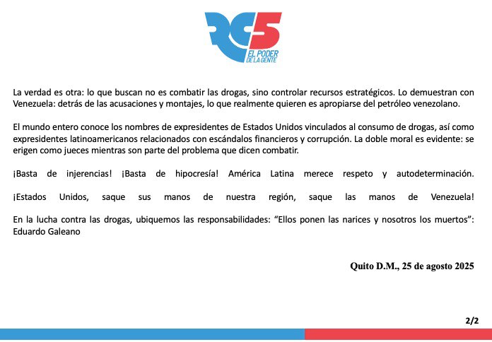 LiutSantiago21's tweet photo. ¡De no creer!

La Revolución Ciudadana mediante un comunicado OFICIAL se va contra los Estados Unidos, llaman mentiroso al servicio secreto de inteligencia de USA, niegan la existencia del cartel de los soles y apoyan abiertamente al régimen narcoterrorista de Nicolás Maduro. 

No pueden ser más estúpidos. 
De lo que nos salvamos.