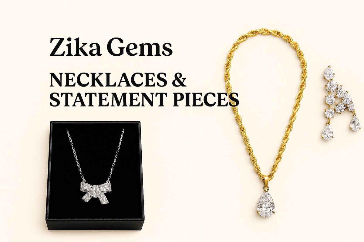 ZikaGems's tweet photo. 3️⃣ Necklaces & Statement Pieces
Complete the look. 💎
Our unique handpicked necklaces are the finishing touch to any outfit — classy, stylish & designed to last.
✨ Non-tarnish. Hypoallergenic. Truly unique.
Follow & DM @zikagems to shop.
#ZikaGems #JewelryWithStyle https://t.co/E1qAD0kMuw