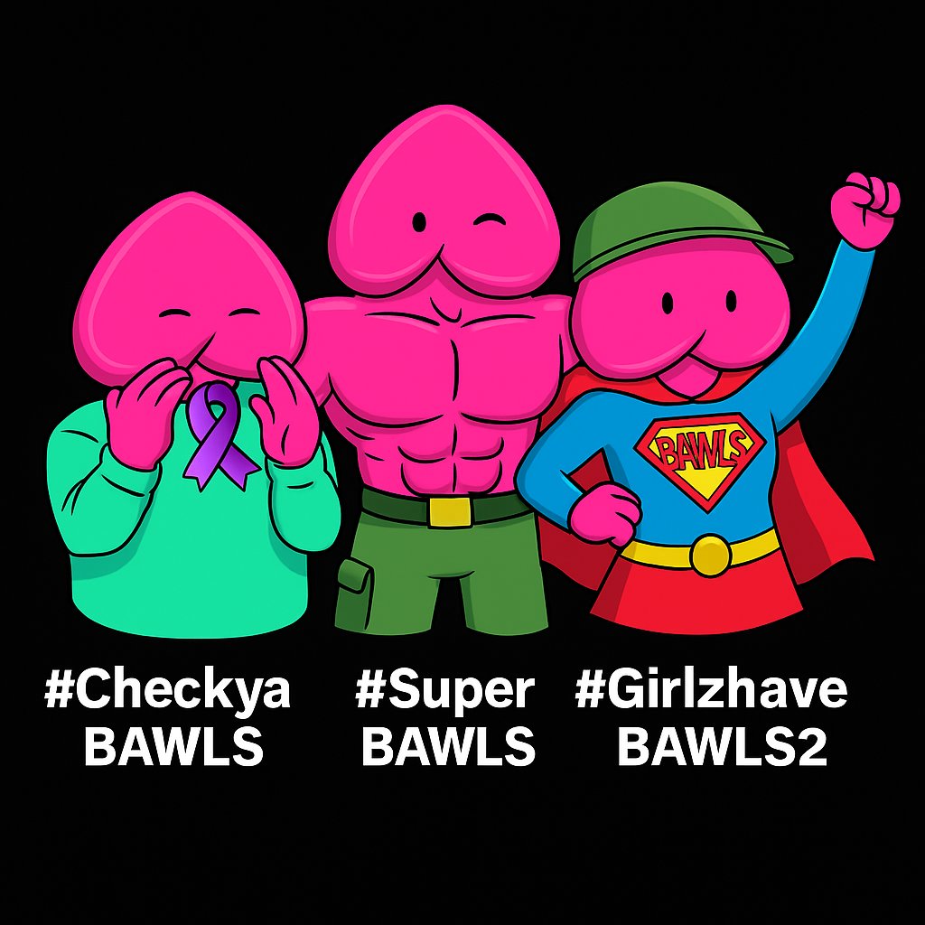 clearlyme464's tweet photo. We are backed by 3 pillars:
🚹 Men’s health (#CheckyaBAWLS)
💪 Disabled heroes (#SuperBAWLS)
👩 Gender equality (#GirlzhaveBAWLS2)
We call this turning memes into movement. https://t.co/iC7Dp9YOGe