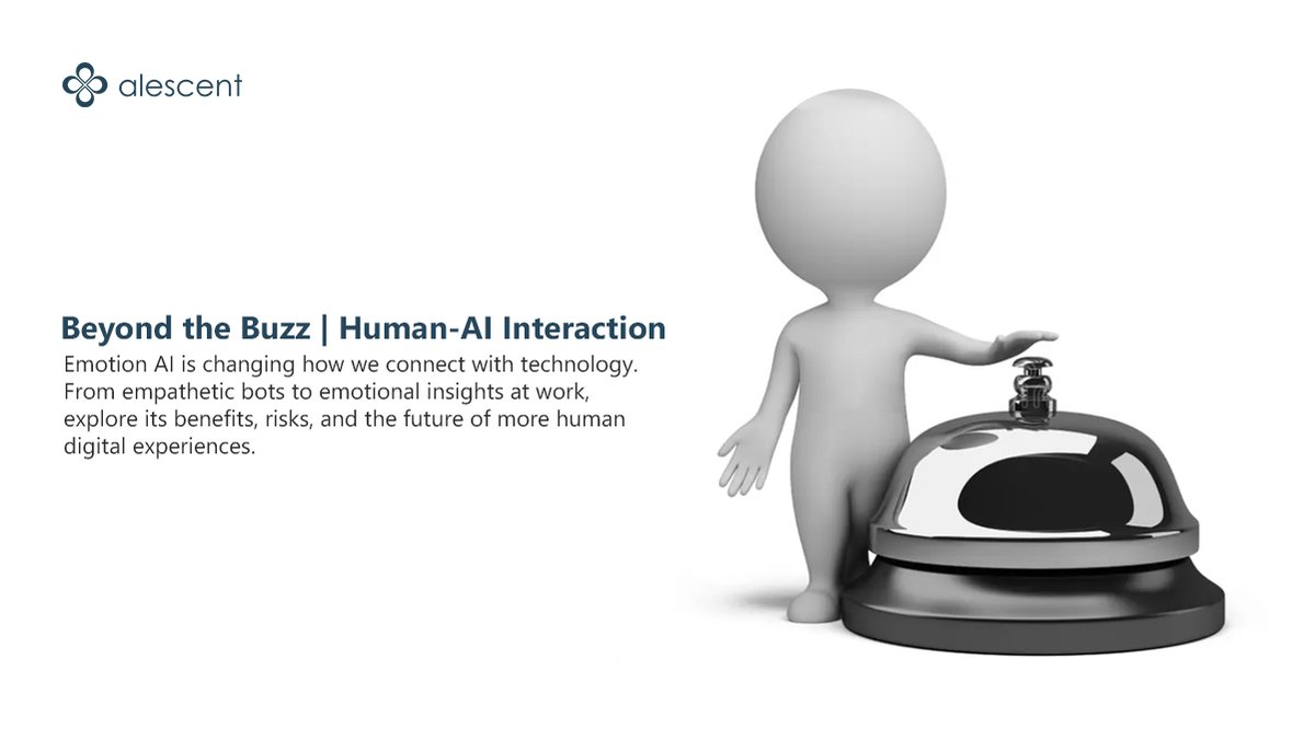 Alescent's tweet image. Emotion AI makes technology feel less robotic, more human. Discover how it shapes customer and employee experiences.
Read more: linkedin.com/pulse/beyond-b…
#EmotionAI #HumanAIInteraction #AffectiveComputing #FutureOfAI #AIForCX