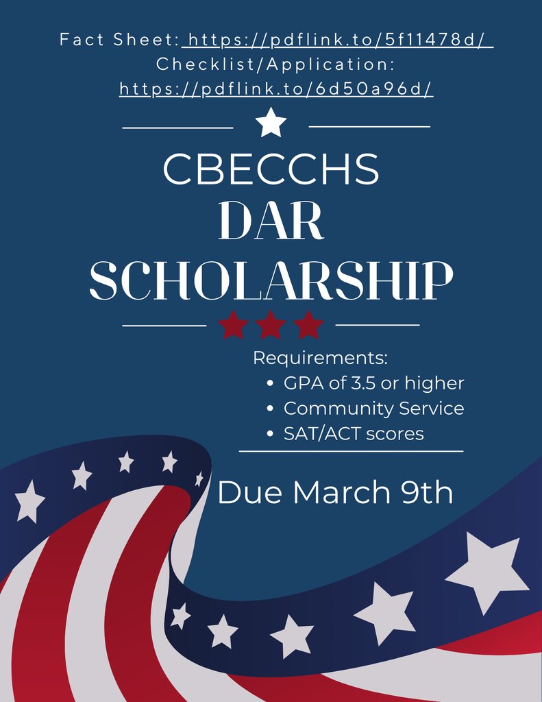 Applications for the DAR scholarship are now open!