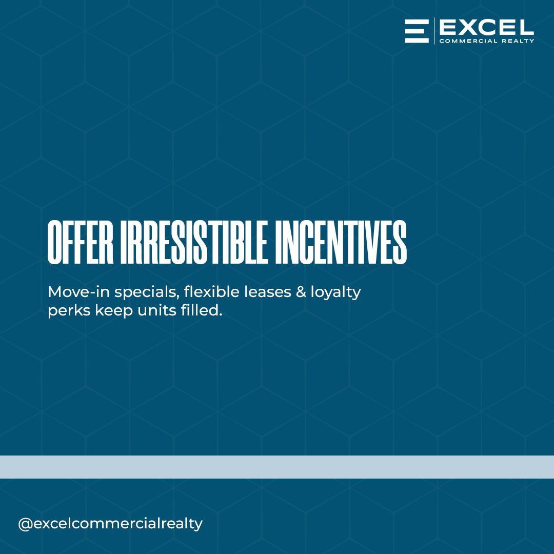 Multifamily Mondays 🏢📊
In this week’s Multifamily Mondays, we’re talking about how small perks can make a big difference in keeping units filled.

Strategy 3: Offer Irresistible Incentives
🎁 Sweeten the deal with move-in specials, flexible lease terms, or resident loyalty