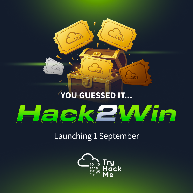 tryhackme's tweet photo. You guessed it...HACK2WIN is officially on its way! ⚡

And it just got real...with jaw-dropping $40,000 🤯 worth of prizes launching 1 September.

Keep an eye on our socials for the ultimate prize reveal &amp; how 🫵 can score some extra tickets! 

Tag your friends and get ready!