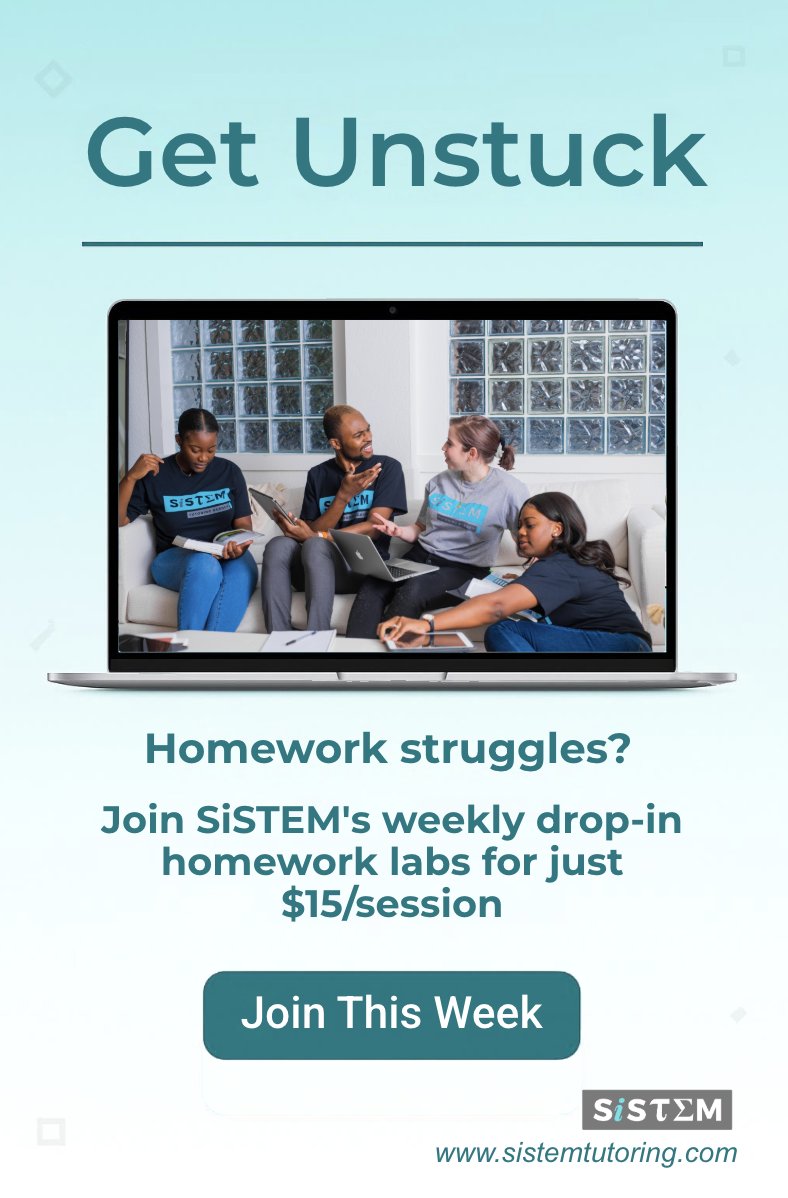 SiSTEMtutoring's tweet image. Our tutors break down the toughest problems step by step, so you walk out with answers AND confidence 💪
#SiSTEMTutoring #GetUnstuck #HomeworkLab #DropInTutoring #HomeworkHelp #StudentSuccess #AffordableTutoring #StudySupport