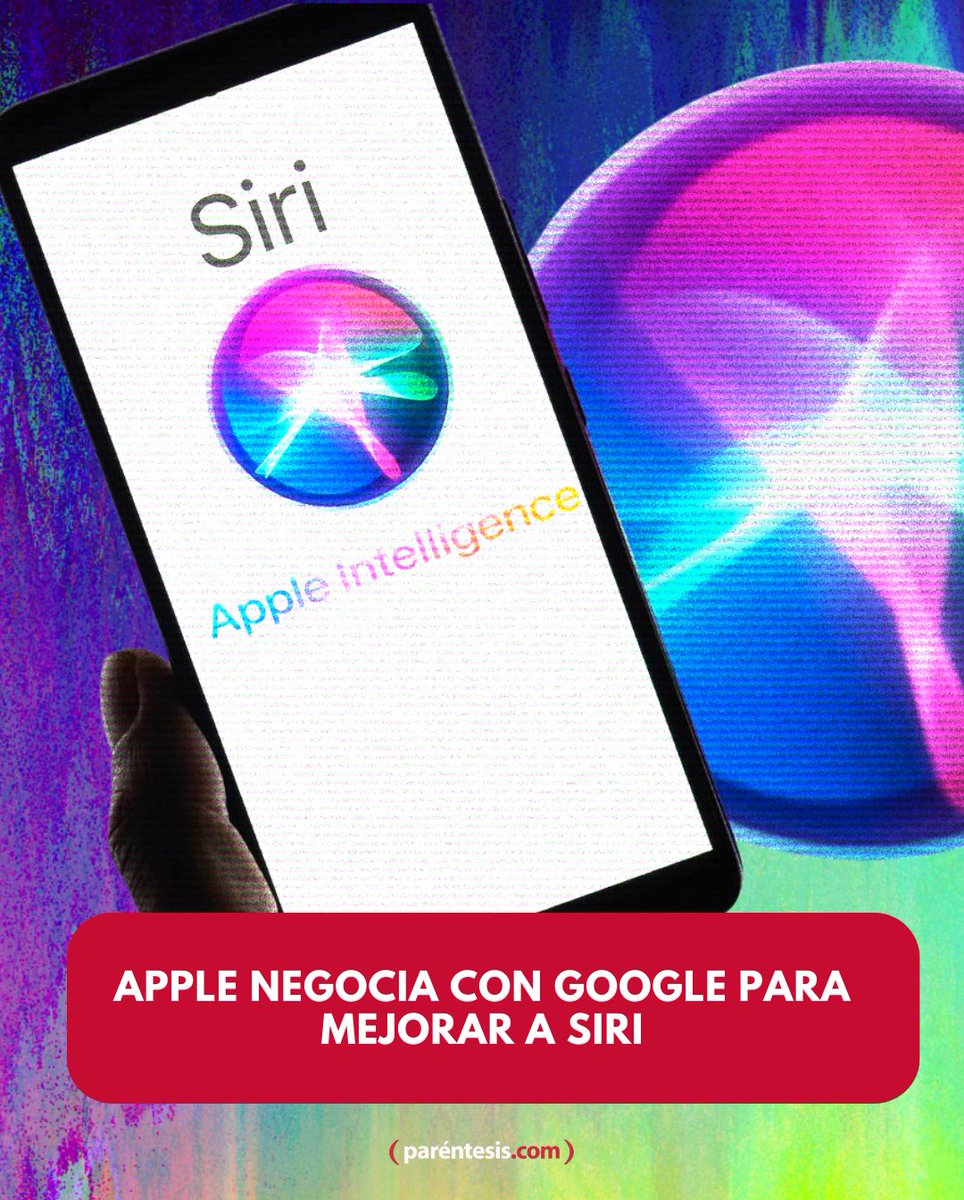 Apple evalúa integrar la IA generativa de Google en Siri. La compañía busca transformar por completo su asistente virtual y ponerse al nivel de ChatGPT, Claude y Gemini, aunque eso implique apoyarse en tecnología externa.

&gt;&gt; shorturl.at/AyPEb