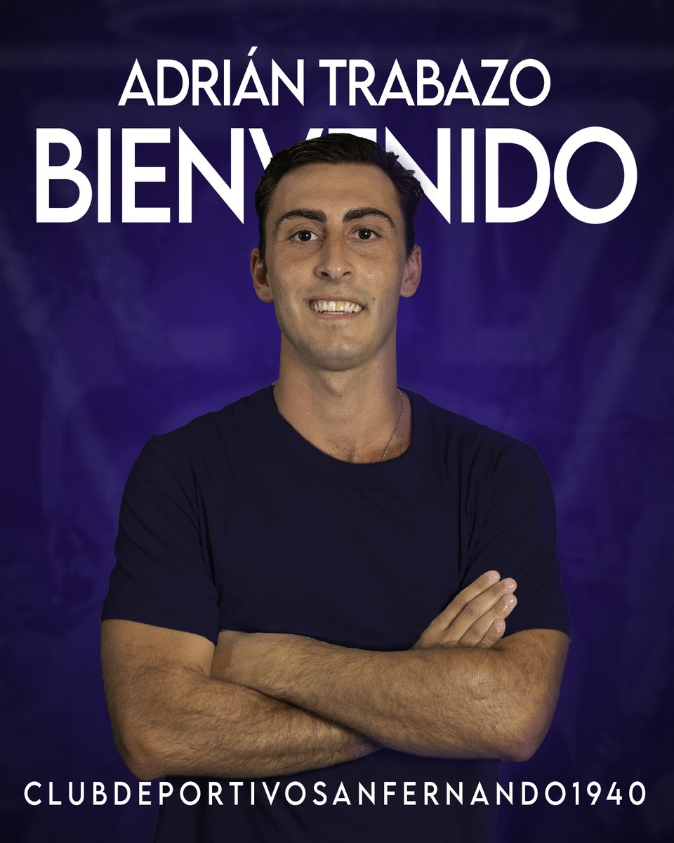 ✍️ ¡𝑨𝒅𝒓𝒊𝒂́𝒏 𝑻𝒓𝒂𝒃𝒂𝒛𝒐 refuerza la medular del #CDSanFernando1940! 

👊 Centrocampista todoterreno de 26 años con experiencia en Segunda B y Segunda RFEF. 

⚓️ ¡Bienvenido a La Isla y suerte, Adri! 

📲 bit.ly/4fTr3st