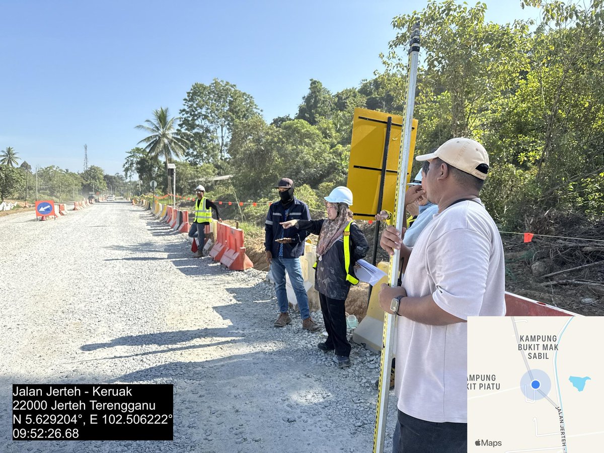 28-07-2025 | Semakan bagi Kerja-Kerja Menaik Aras Jalan akibat Banjir dan Lain-Lain Kerja Berkaitan di Seksyen 1.50KM Jalan Padang Lengkuas / Bukit Jerok, Besut, Terengganu. #iamjkr