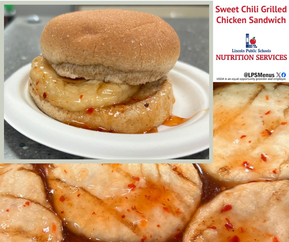 New Entrée Alert
Get ready to tantalize your taste buds! Today, we're serving up our new Sweet Chili Chicken Sandwich, made with a juicy grilled chicken patty and baked in a delicious sweet chili glaze. This one's just for our high school students. #newentree #insidethefoodzone