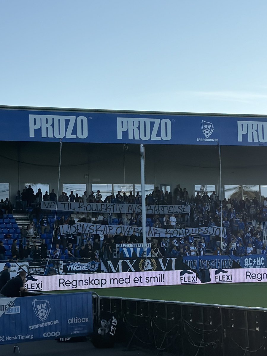 Sarpsborg-gjengen med klar tale om hva de synes om straffen Vålerenga fikk av NFF. 

«Nei til kollektiv avstraffelse. Lidenskap overgår korrupsjon».