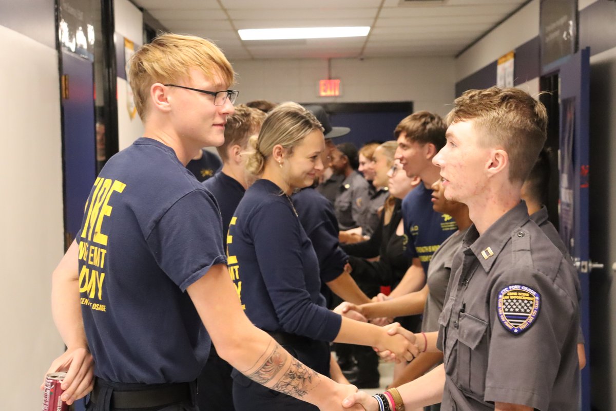 Students in Fire Science/EMT &amp; CSI begin class every day by lining up across the hall from a student from the opposite program. Students shake hands, maintain eye contact &amp; share a little about themselves. Building relationships &amp; interpersonal skills in just 2 minutes a day!