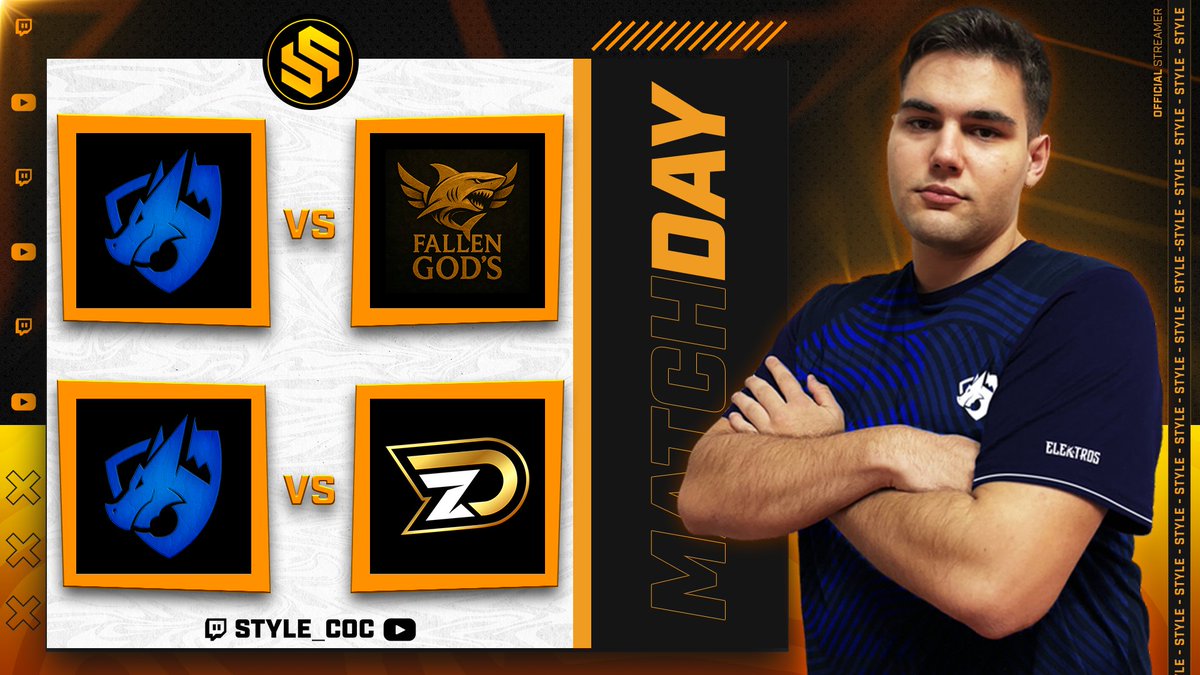 🥳 LIVEEEEEEEEEE!

Arrancamos la Semana con todo! Doble con nuestros chavales! 😍

🏆 Crimson Lava - Ethereal League

✅ Team Elektros 🆚 Fallen God´s
✅ Team Elektros 🆚 DIZI x STMN

TODO el MUNDO para DENTRO! ❤

🟣 twitch.tv/style_coc
🔴 youtube.com/live/PRJ-ZWD5G…