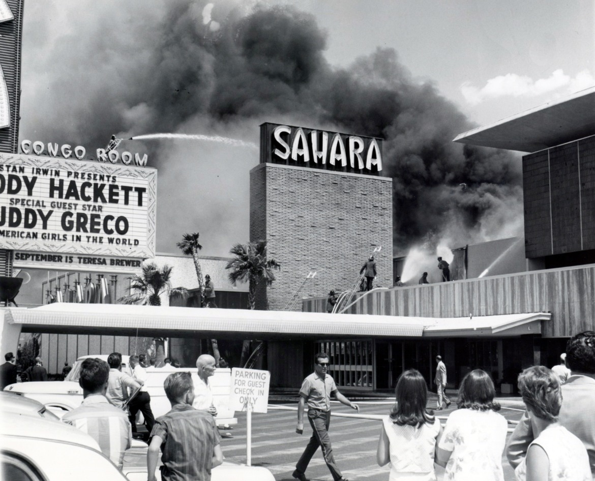 Sixty-one years ago today, no injuries as Sahara burns.
(Vintage Las Vegas, on FB; 📷 LV Sun)