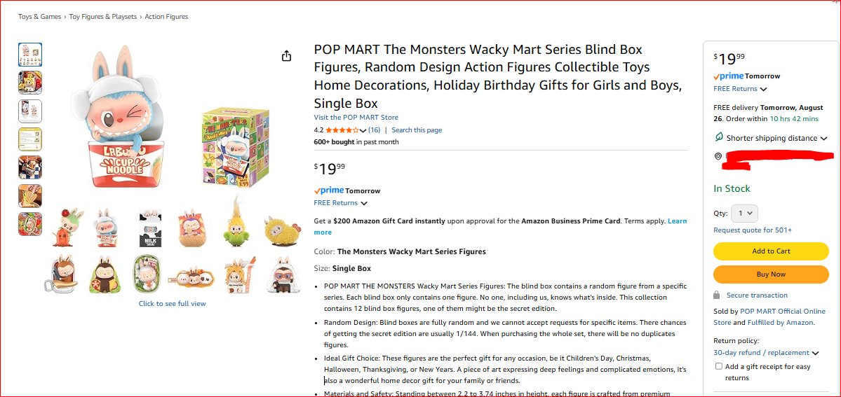 TYPA App | Pop Mart Labubu Restock Alerts & Info (@typa_app) on Twitter photo POP MART The Monsters Wacky Mart Series Blind Box Figures
--> amzn.to/4oRaZLN
#popmart #labubu POP MART The Monsters Wacky Mart Series Blind Box Figures
--> amzn.to/4oRaZLN
#popmart #labubu