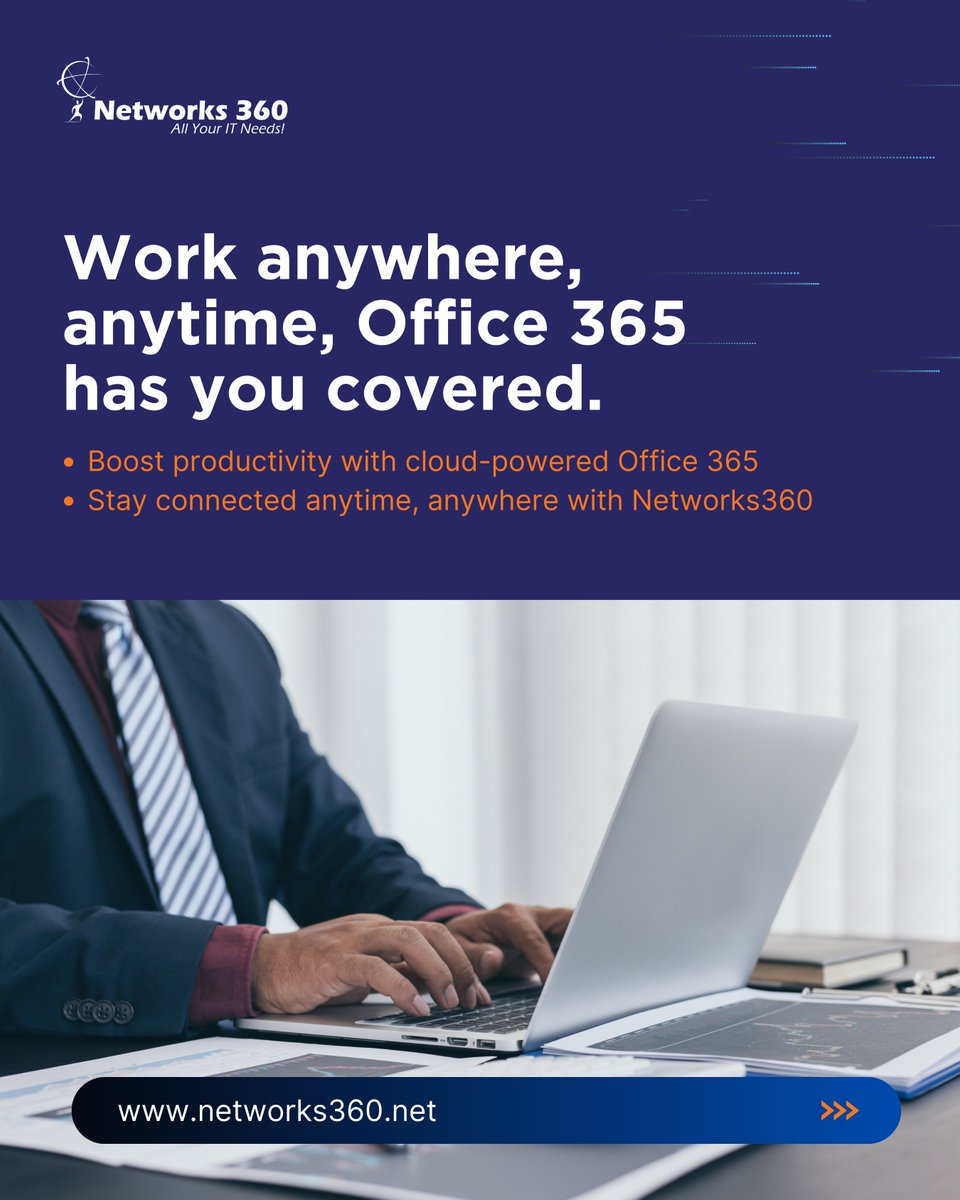 🚀 Take your business productivity to the next level with Microsoft Office 365! 

Call us: (832) 740-4444
🌐 Visit: networks360.net

#Networks360 #Microsoft365 #Office365Solutions #CloudProductivity #BusinessGrowth #WorkSmart