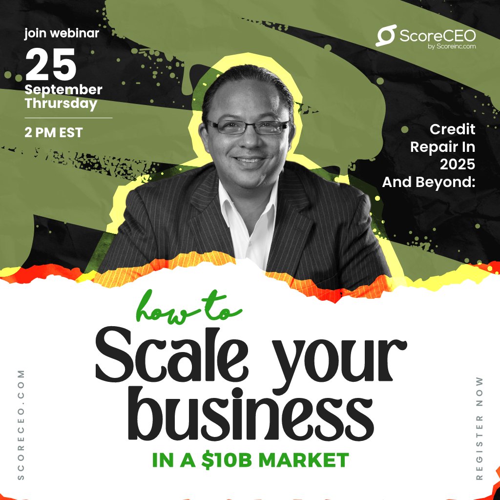 Scoreceo's tweet image. 🤖 Automate Your Way to the Top
AI and automation aren’t optional—they’re essential.
Join our webinar to see how tech is transforming credit repair success.
🧠 Sept 25 | 2 PM EST
🚀 Reserve your spot: bit.ly/4okGIot
#AutomationTools #CreditRepairCRM #ScoreCEO
