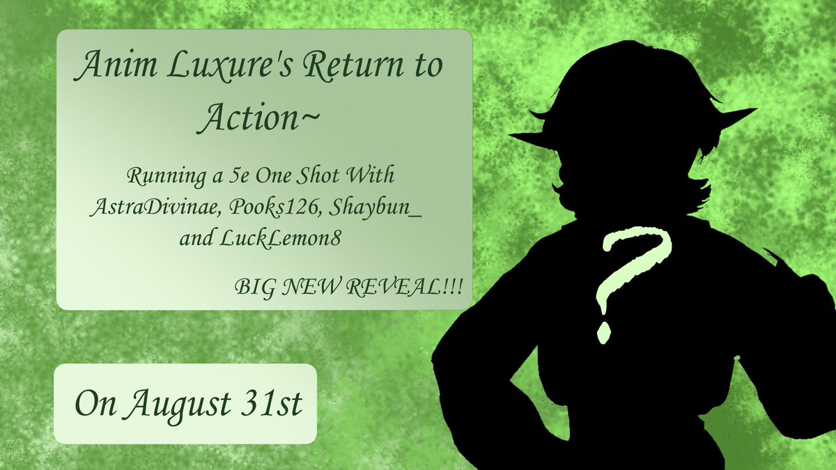 ThemboGator's tweet image. ANNOUNCEMENT
I am going to make an attempt at a REAL return to streaming regularly, so I'm coming back with a BANG, I'll be starting stream likely at 2pm EST while I showcase some stuff(teehee) and talk about my plans for other future streams!! Then after, we play DnD with pals😈