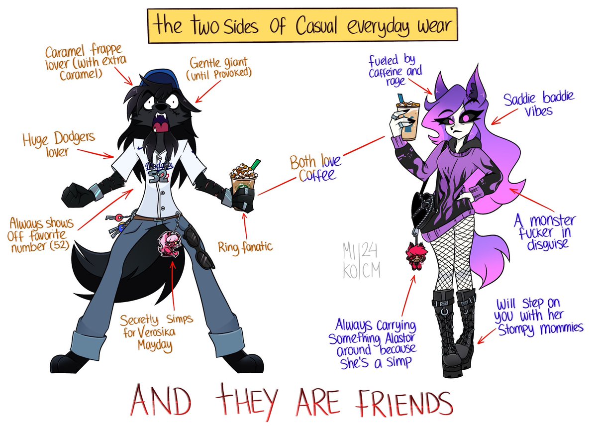 Happy bday <a href="/kiamithekitsune/">Kiami 🦊💢💖</a> it’s finally time!!! You see what your gift looks like with color now. 

“Two friends. Two totally different personalities lol.”

Art by <a href="/MSDULCE24/">▫️ MIKO</a>