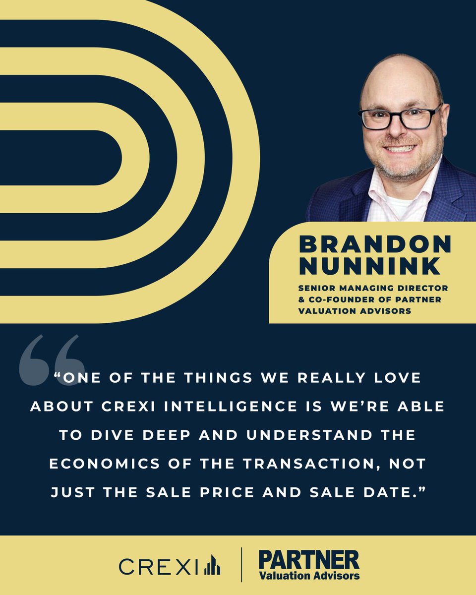 Great appraisals are built on insight and confidence. 🙌 

Just ask Brandon Nunnink of Partner Valuation Advisors, who leverages Crexi Intelligence to strengthen every valuation.

See how Crexi Intelligence elevates your valuations– request a demo today: bit.ly/45QPO3I