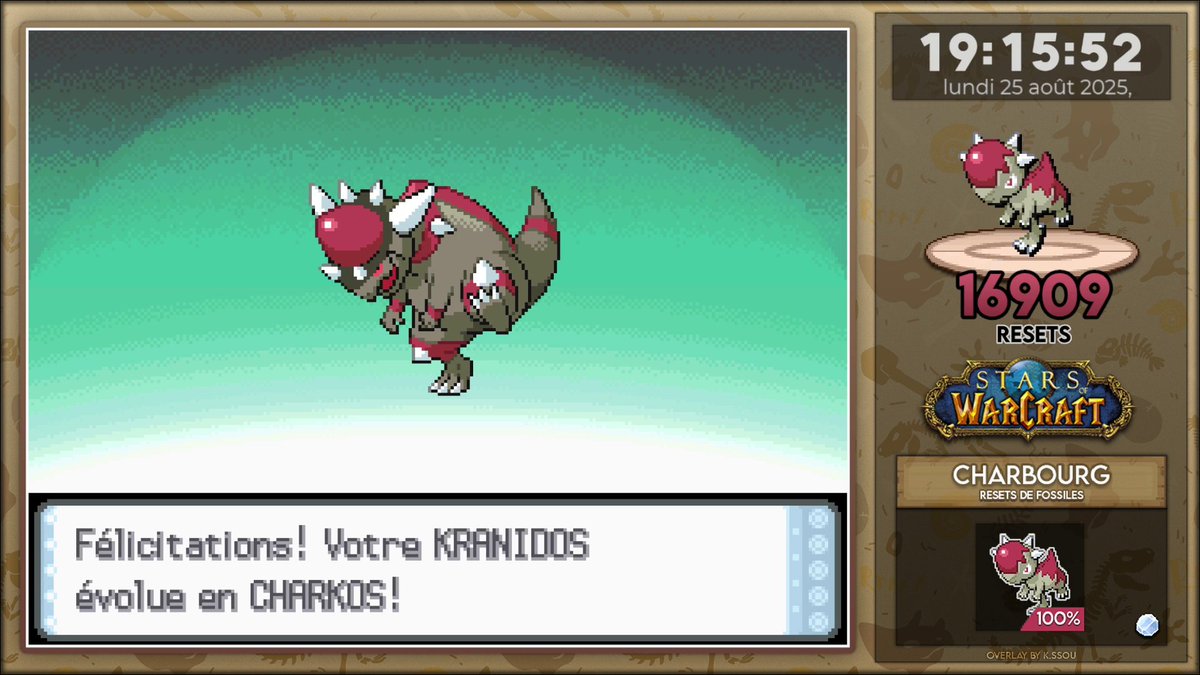 CASSOUxSHiiNEY's tweet image. ✨Kranidos est enfin shiny après 16&apos;909 resets (en x1) !

Je suis encore sur le cul, il m&apos;a tellement surpris, je ne l&apos;attendais même plus, j&apos;ai pas les mots. 🥹

Il représente Garrosh sur mon Projet WoW et compte pour la LDO et tombe pendant la #FossilWeek . Il est parfait.